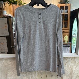 Splendid Kids Gray Long Sleeve Henley Tee Size 6 NWOT